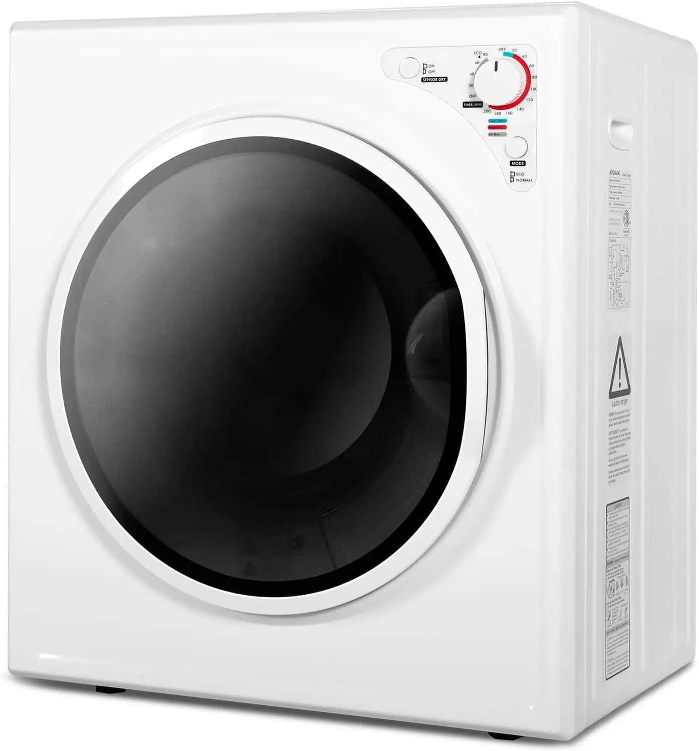 2.6 cu ft Front Load Stainless Steel Clothes with Exhaust Pipe, 1400W, Control Panel Four-F