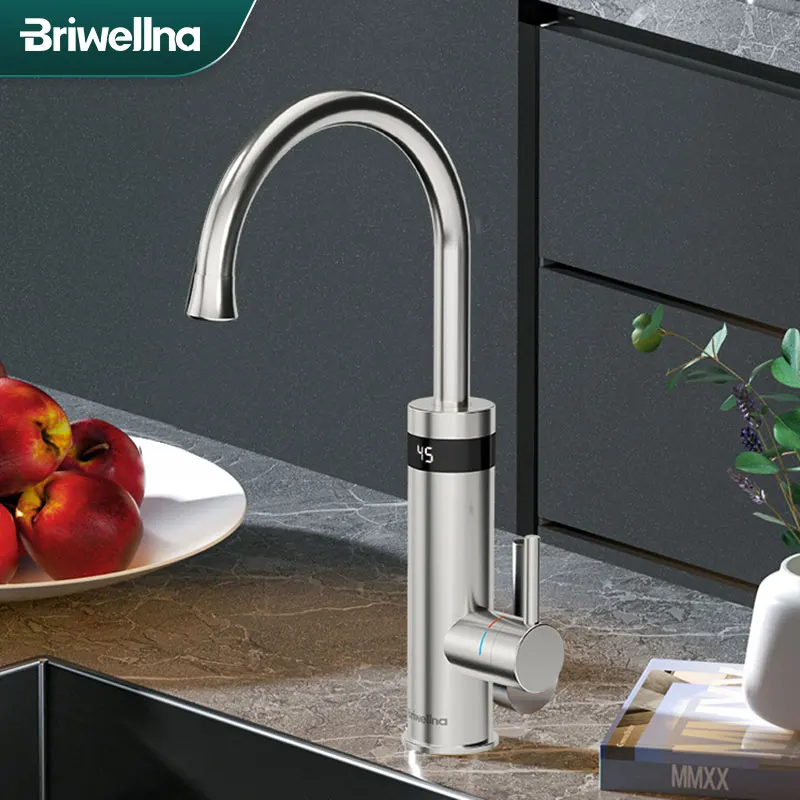 

Briwellna Water Heater Electric Faucet 2 in 1 220V Tankless Water Heater Hot Water Tap Heating Electric Geyser Flow Heater