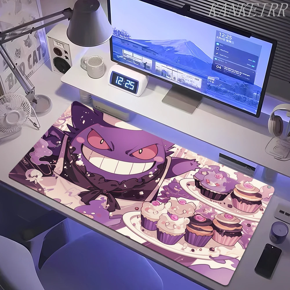 Tappetino per mouse Accessori da gaming PC Gamer Tappetino XXL per scrivania computer Laptop Varmilo Pokemon Gengar Tappetini per tastiera Mousepad - immagine 2