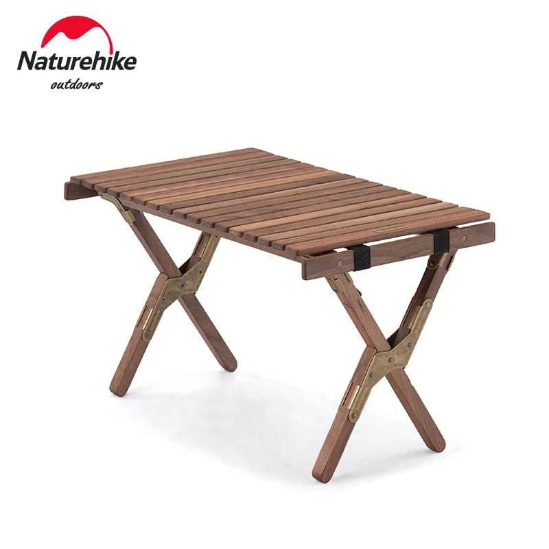 

Naturehike Outdoor Folding Egg Roll Table Solid Wood Folding Table Camping Picnic Removable Table NH21JJ001