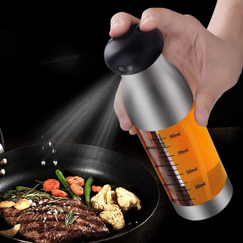 Distributore Olio 2 In 1 Flacone Spray Per Olio 2 In 1 In Vetro - Per Olio D'oliva, Cottura Sana, Barbecue Spruzzino Olio Per Friggitrice Aria