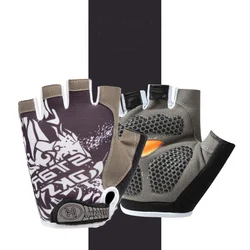 Unisex Lightweight Anti - Slip Half Finger Cycling Gloves with Absorbing Padding - M (Grey)