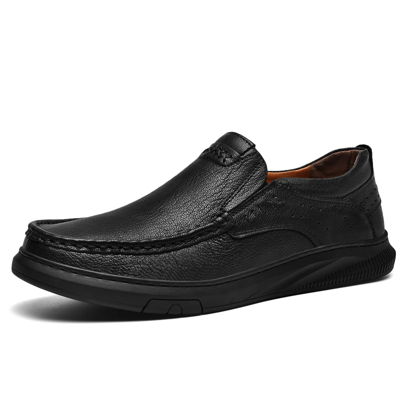 Men Cowhide Business Leather Soft Soled Driving Shoes Lace Up