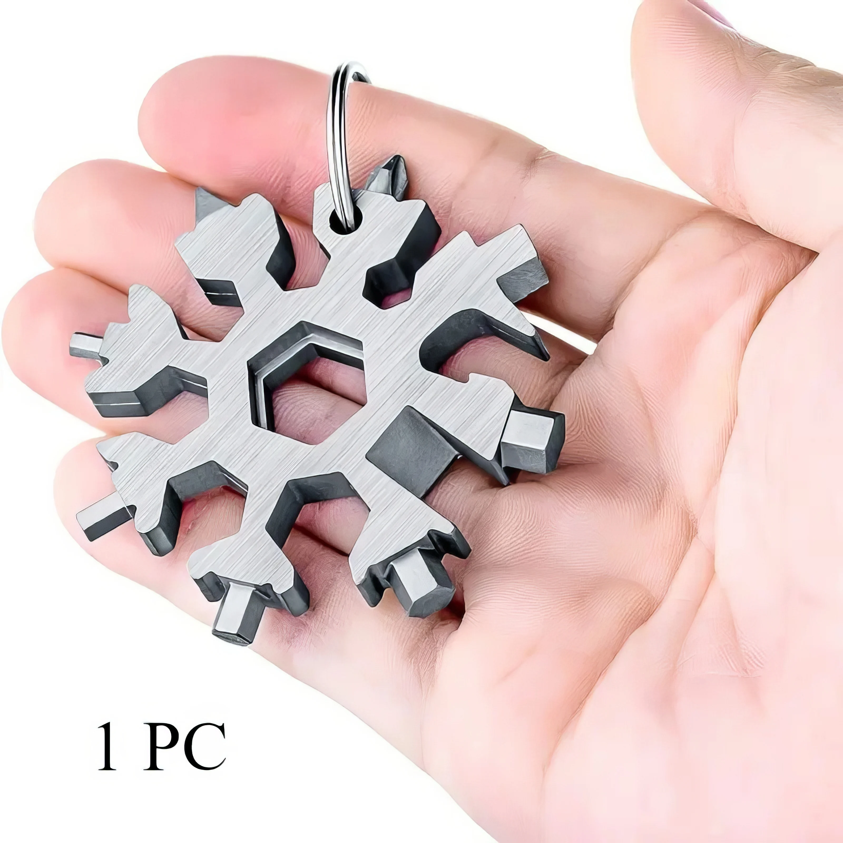1/2 Snowflake Multi Functional Tool Silver, Durable Structure, Multi Functional Small Tool, Suitable for Camping and Home Use