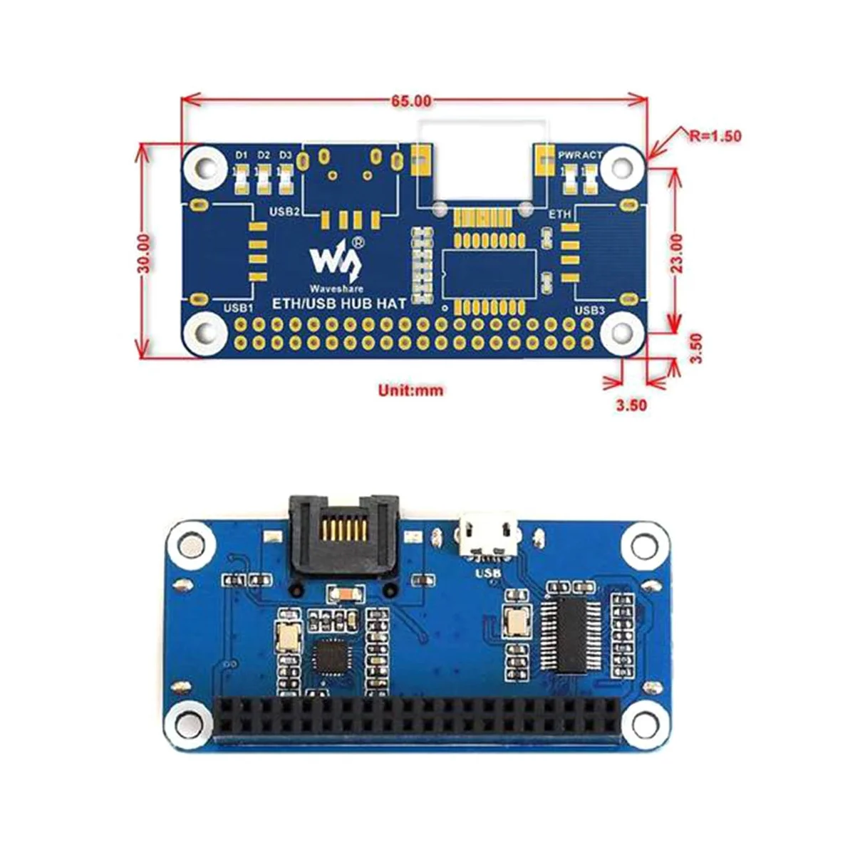 ̴ USB   HAT Ȯ   Ÿ ŰƮ, RPI    W WH 2W 2 3B ÷, 5V RJ45