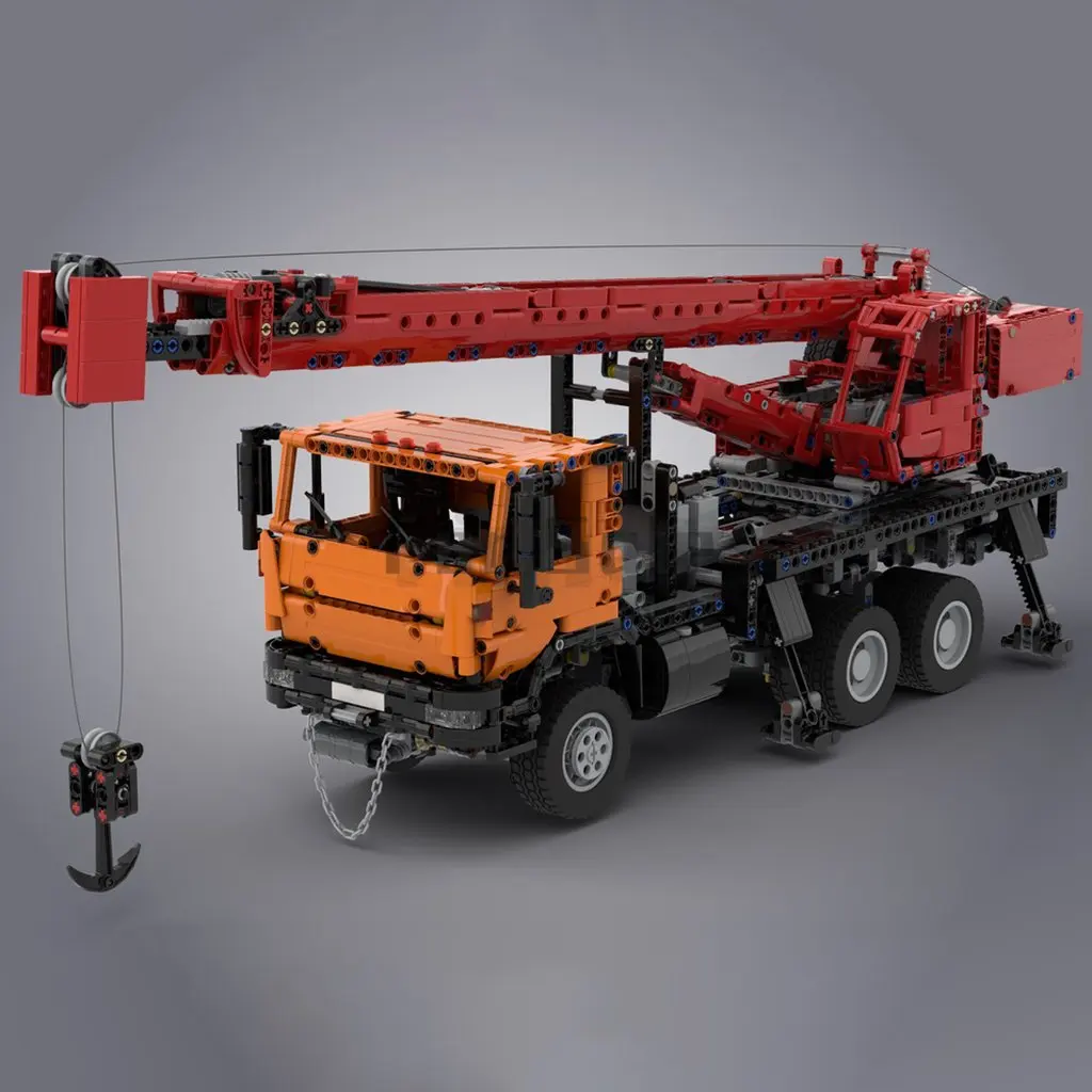 

MOC-44389 Kamaz 65115 mobile crane Truck four remote control motor electric Building Blocks Stitch Toys