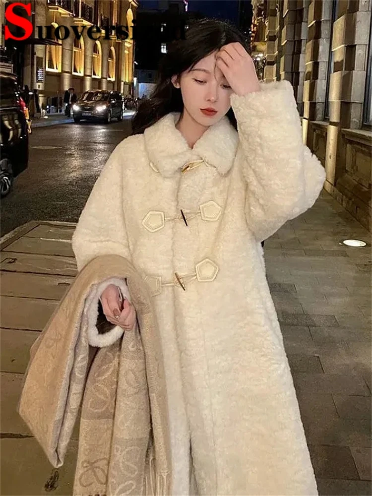 Getadme-2024 Winter Women Y2K Lambwool Faux Fur Coat Patchwork Short Jacket Woman Bomber Jacket Long Sleeve Zip Up Fleece Cropped Jacket main image 0