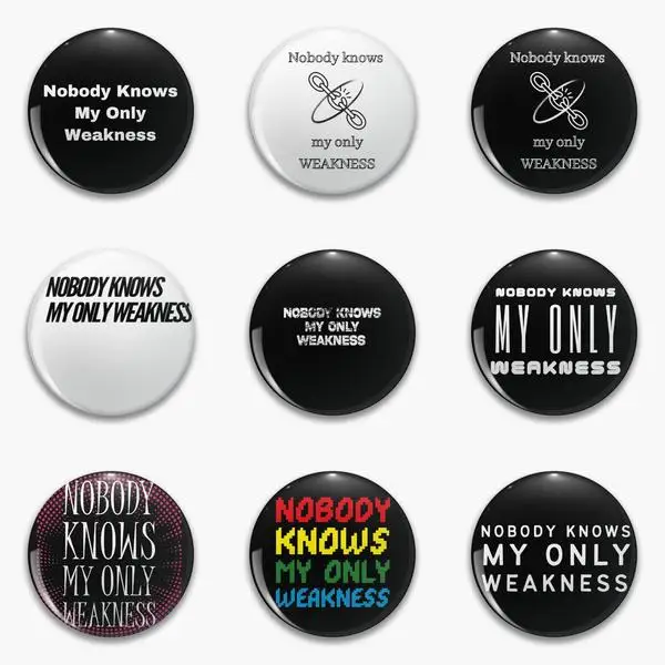 

Nobody Knows My Only Weakness Soft Button Pin Jewelry Creative Cute Lover Funny Hat Cartoon Lapel Pin Brooch Women Gift Badge