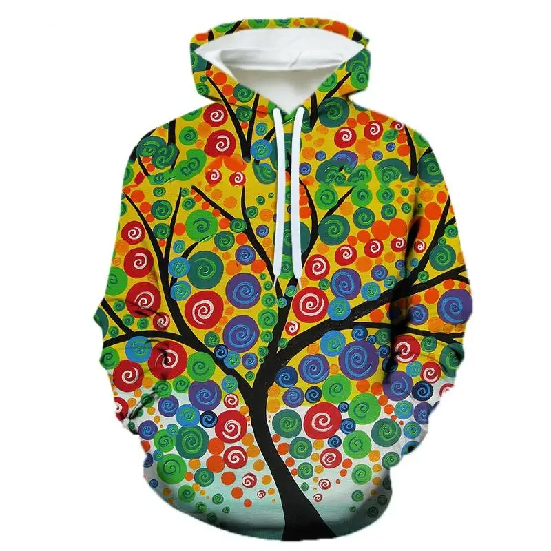 thumbnail image 1 of Sudadera con capucha con estampado de árbol psicodélico creativo de primavera y otoño para hombre, sudaderas casuales con impresión 3D, sudaderas, camisetas de calle, 1 of 5