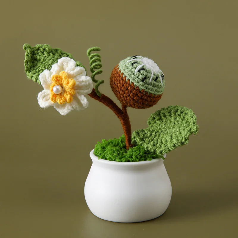 Crochet Flowers Hand-knitted Flower Potted Crochet Woven