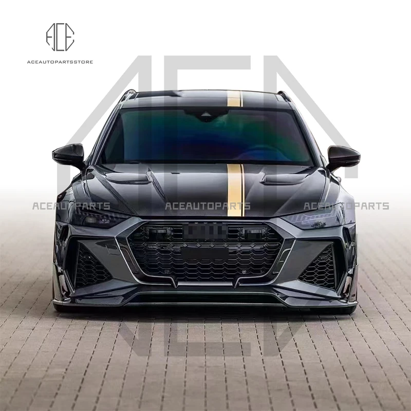 Per Audi Rs6 Kit Corpo In Fibra Di Carbonio Rs6 Aggiornato Msy-Style Dry Carbon Fiber Anteriore E Posteriore Spoiler Hood