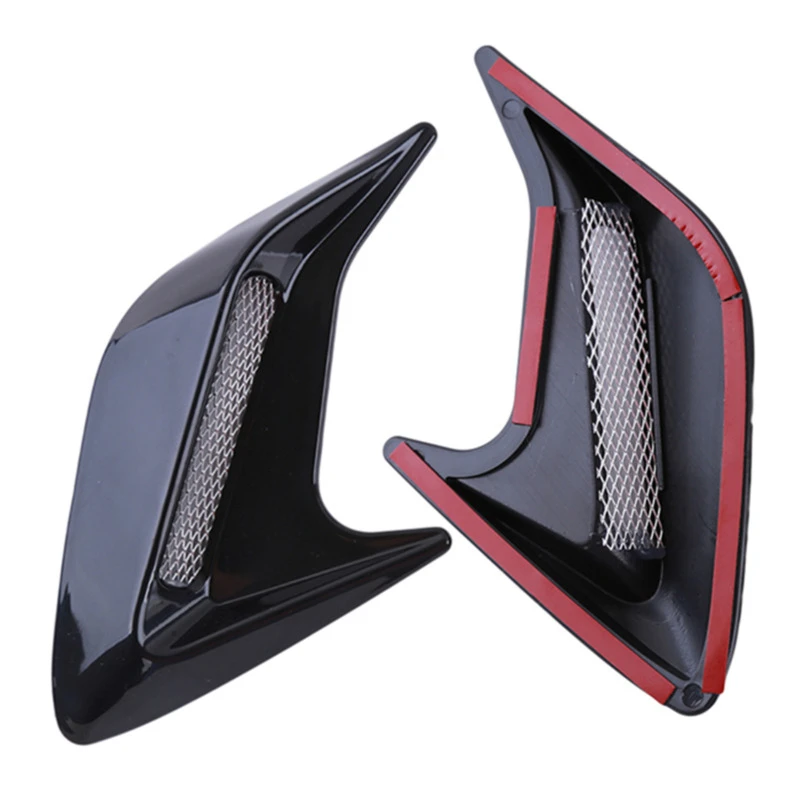 2pcs ABS Plastic Car Side Vent Air Flow Fender Intake Sticker Shark Gills Side Vent Sticker Car Simulation Vents Decorative car fender stickers car body trim accessories