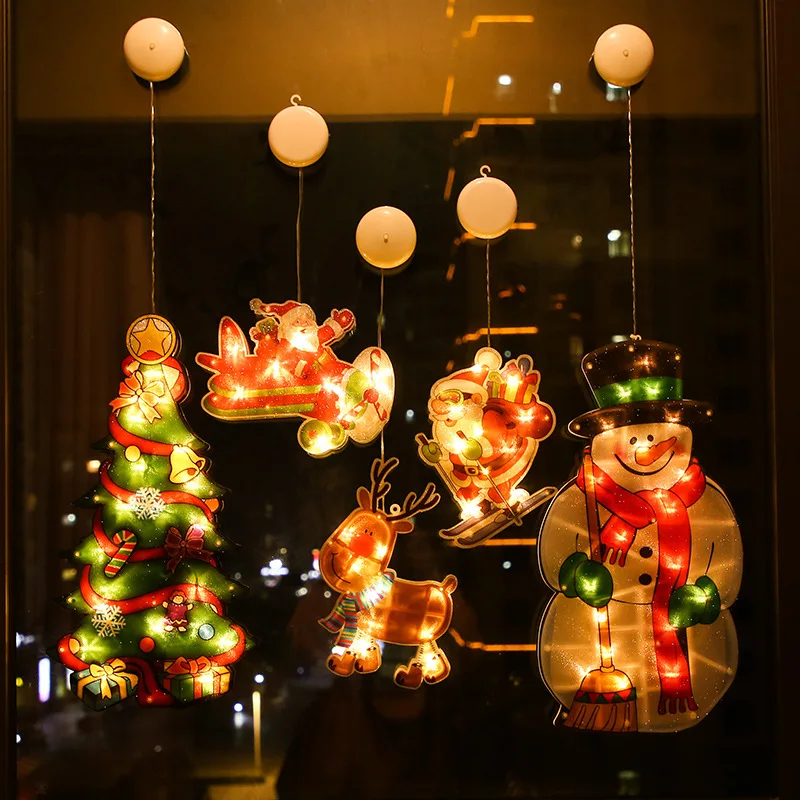 Lighted Christmas Window Silhouette Decoration Christmas Window Decoration  Lights Battery Operated Christmas Window Lighted Decorations Hanging