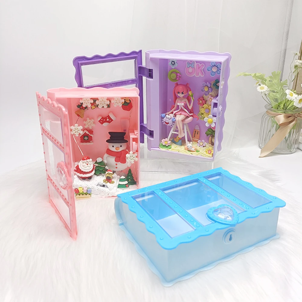 Stationery Organizer Stationery Storage Box Large Space Organizer Book Shaped Jewelry Case With Lock Earring Ring Storage Box