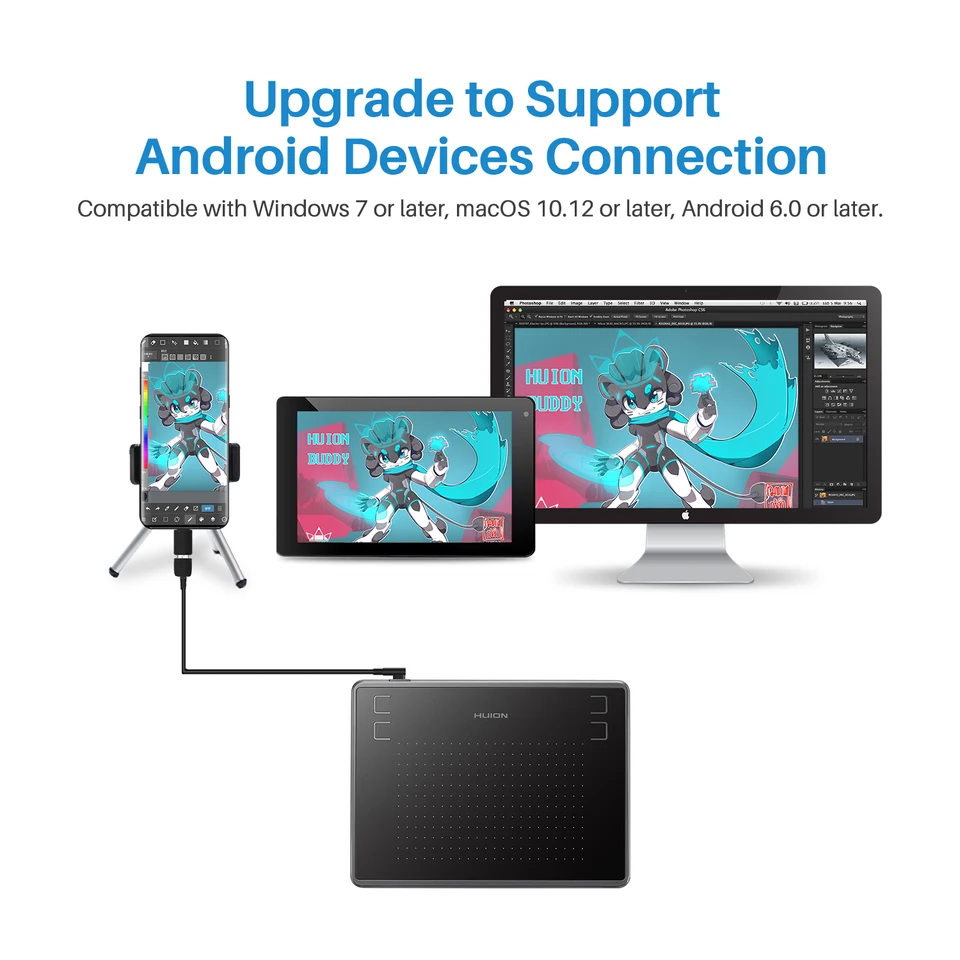HUION H430P Digital Tablets Micro USB Signature Graphics Drawing Pen OSU Game Battery-Free Tablet Android Mac Windows_voghion.com
