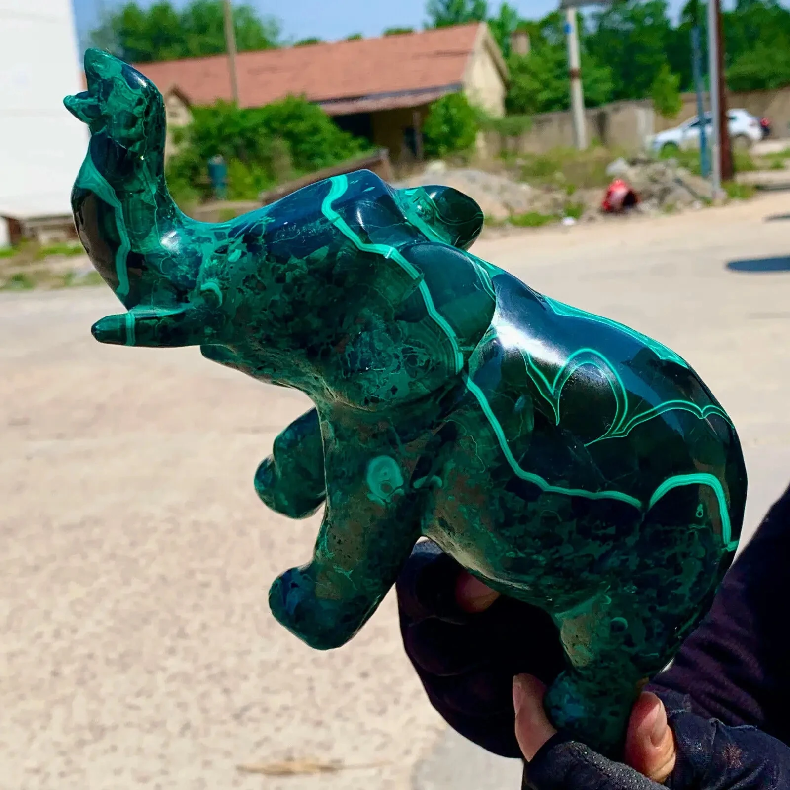 

Huge Magical Natural Malachite Carved Elephant Quartz Crystal Mineral Specimen Healing Wealth Degaussing Adorn Meditationgem