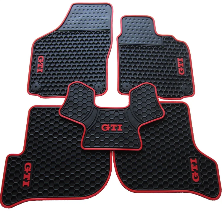 Tapis De Sol Velours Personnalisés Volkswagen Scirocco 2008-2017 - Rouge Et Blanc, Broderie CNC, Antidérapant