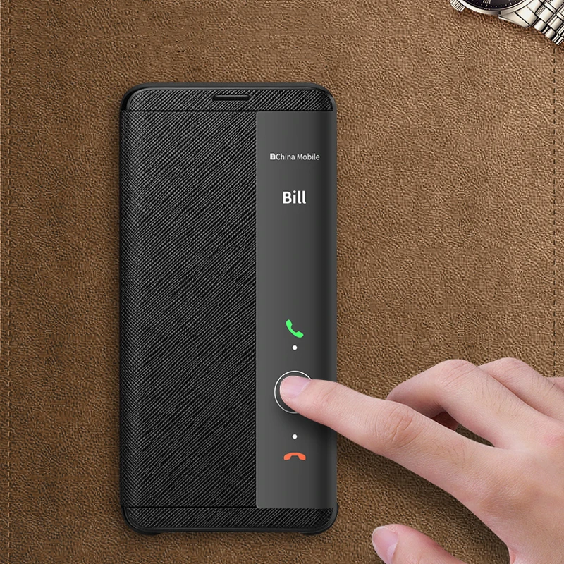 Vintage Cross Genuine Leather Cases For Huawei Mate Rs Porsche Pro Thin Smart Awake Sleep Flip Case Cover