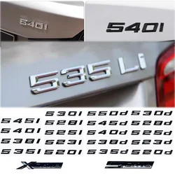 BMW 5 Series Black Trunk Letter Emblem Logo - XDrive (Silvery)