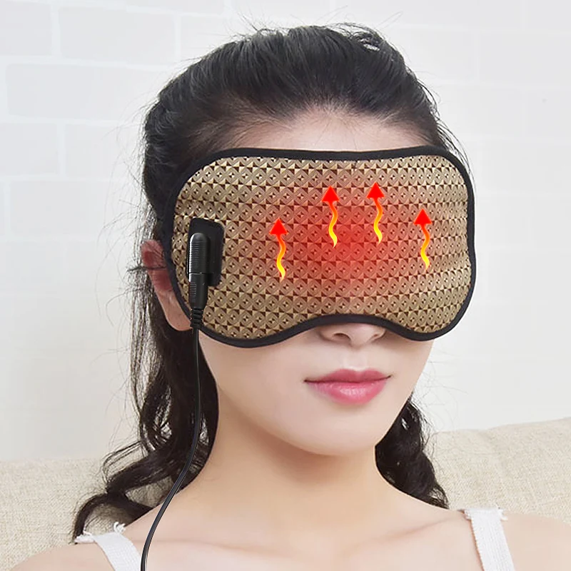 Tourmaline Therapy Sleep Face Eye Mask Anti Stress Facial Relax Health Germanium Anion Patch Massage Tourmaline Stone germanium stone mattress health physical therapy electric heating massage jade tourmaline bed mattress for back pain relief