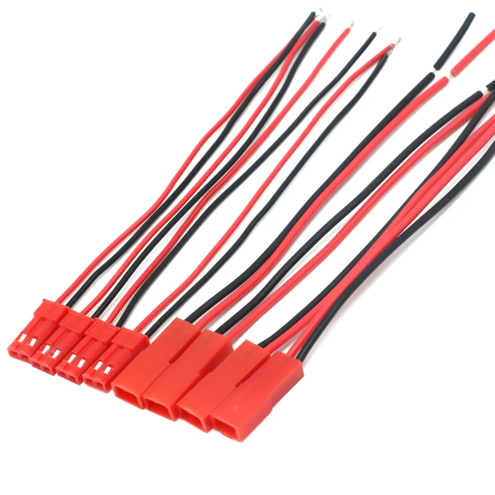 Lot de 10 connecteurs JST 22AWG pour batterie RC LIPO - 100/150/200mm