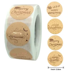 Étiquettes autocollantes joyeux noël, 50 pièces, estampillées or, cadeau pour enfant, décoration, boutique, emballage de produits 