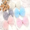 Sweet Princess Lace Bows Hairpin Kids Pearl Crown Barrettes Hair Clips For Baby Girls Headwear Fashion Children Hair Accessory 2