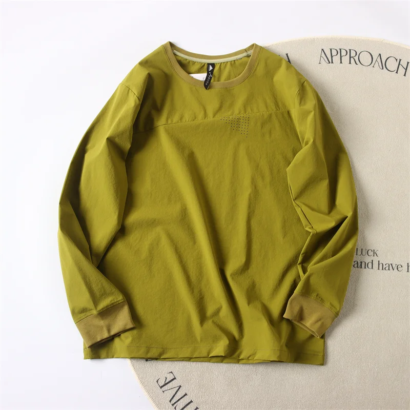 Elastic Comfortable Long Sve T-irt Men's Outdoor Casual Sports round Ne Faion Urban Sle Breathable Spring Autumn