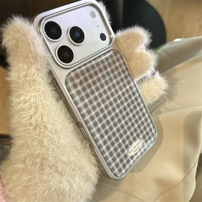 Sleek Grey Electroplated Drip Glue Phone Case - Modern Y2K Design Cover