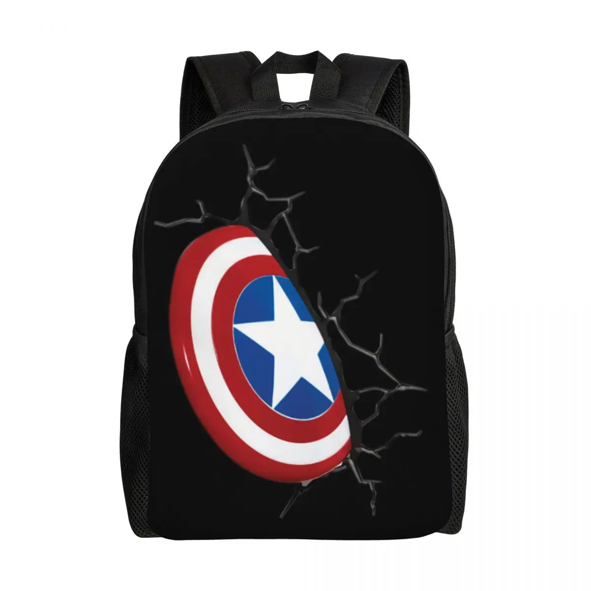 

Custom Marvel Captain America Shield Backpack for Women Men School College Students Bookbag Fits 15 Inch Laptop Bags