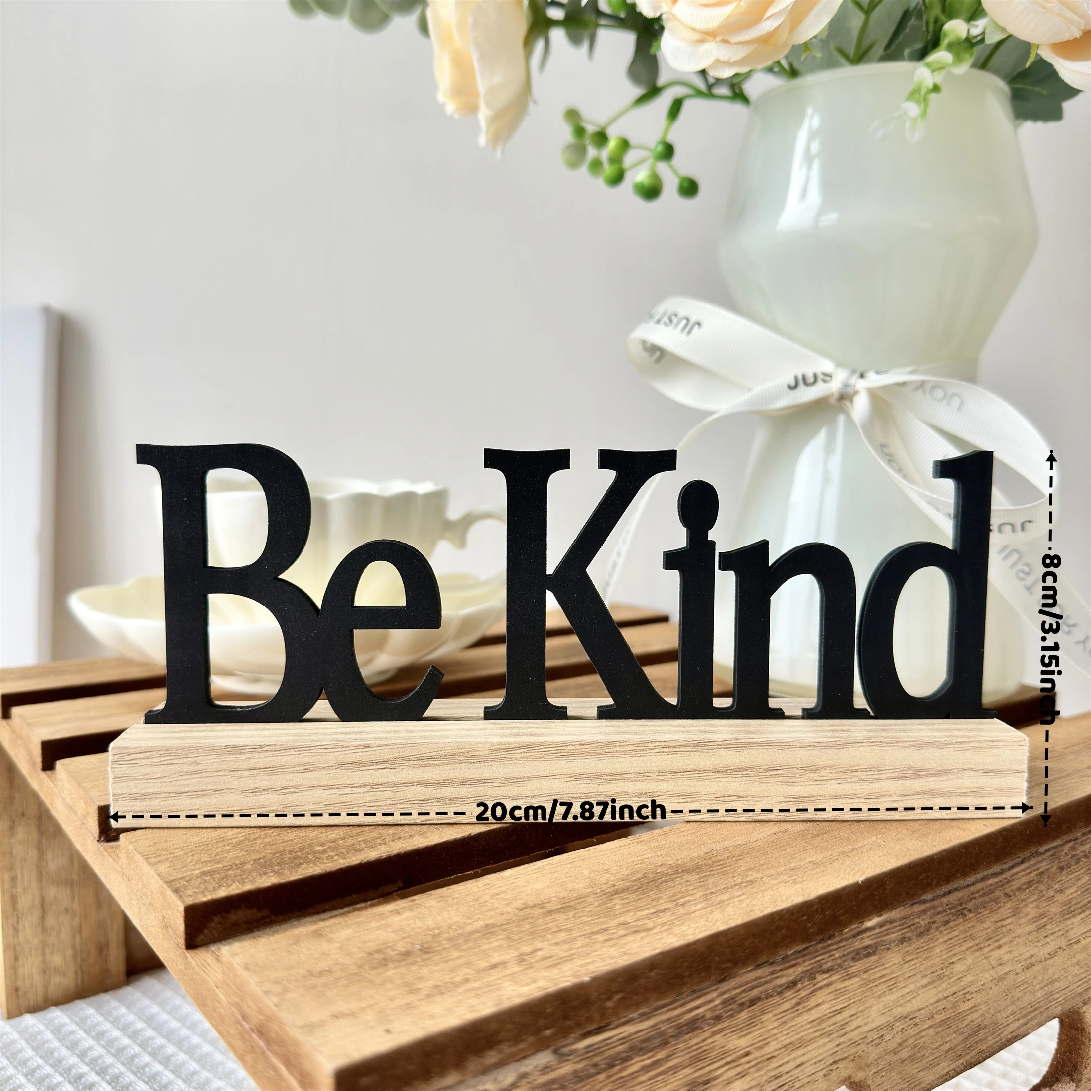 Inspirational Black Wooden Table Sign - Motivational Decor Accent