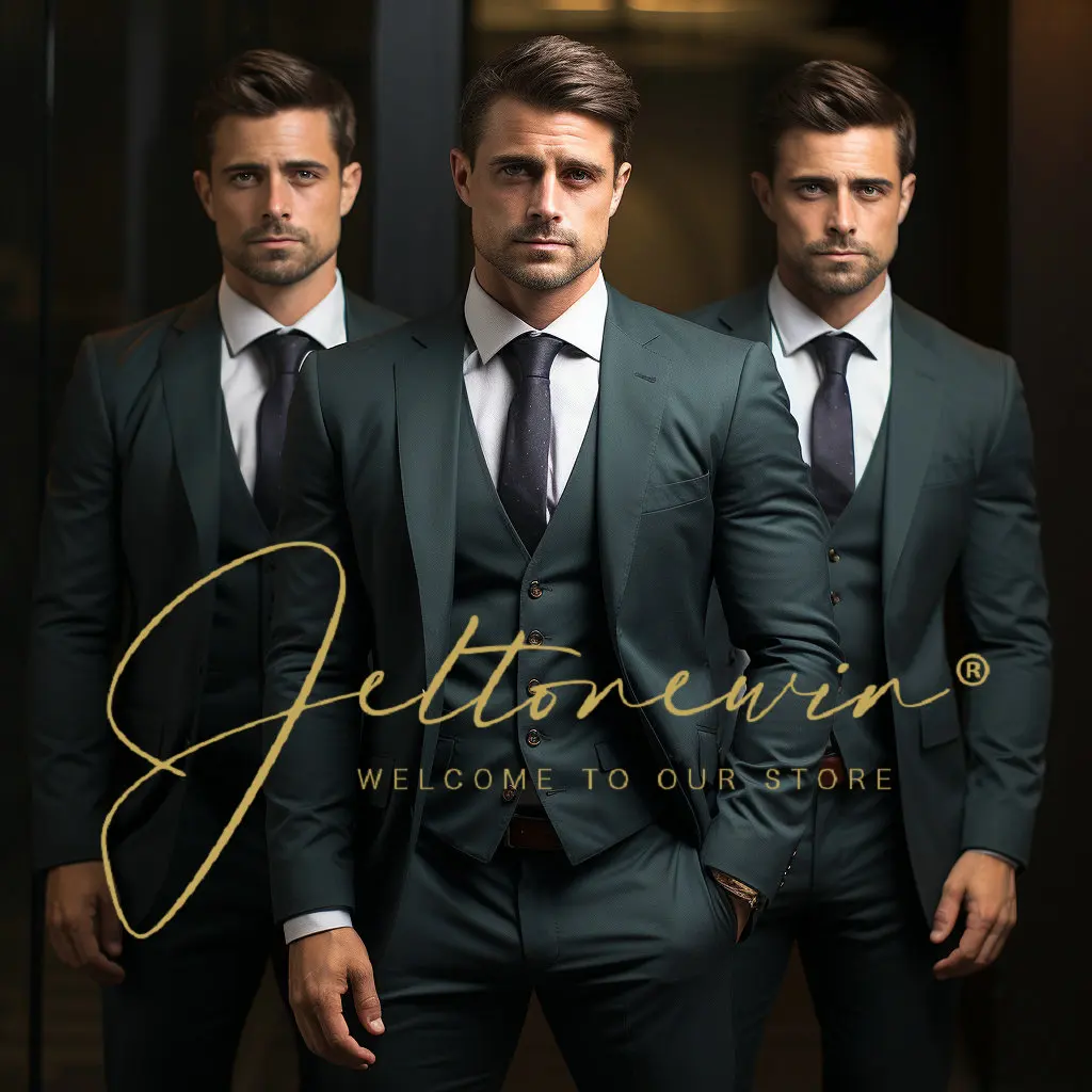 

2024 New Arrival Terno Masculino Slim Fit Blazers Ball And Groom Suits For Men Boutique Fashion Wedding( Jacket + Vest + Pants )