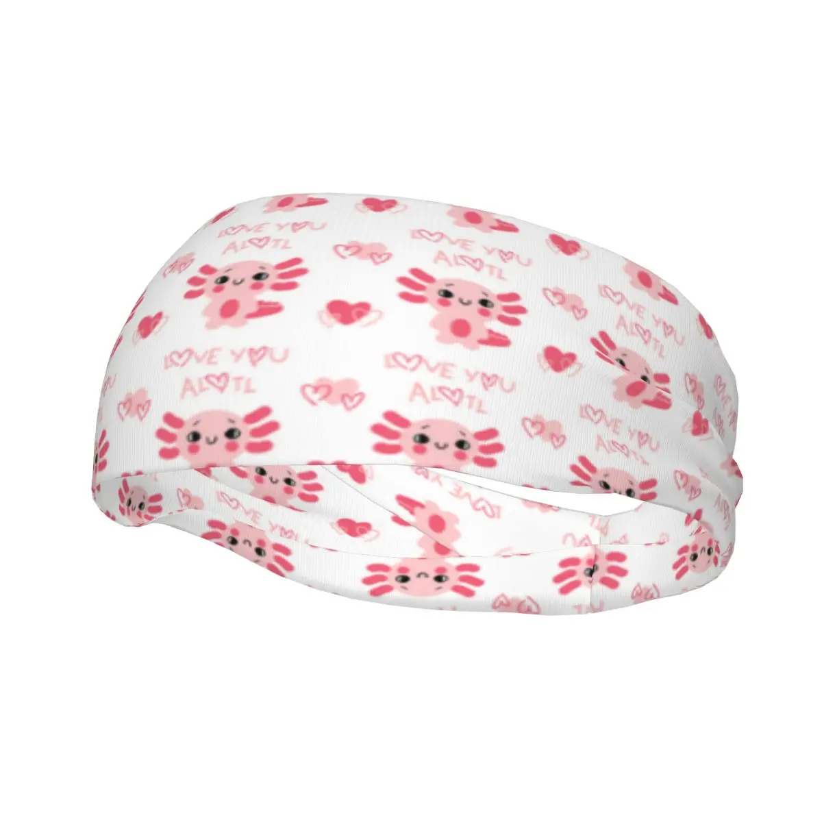 

Axolotl Sea Animal Sweatbands Soft Outdoor Sport Sweat Headbands for Unisex Headwrap Pink Hair Bandage Gym Yoga Sweat Wash Band