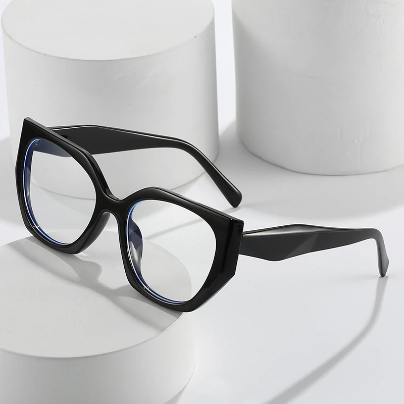 Women Glasses Vintage Polygon Cat Eye Fashion Clear Anti-Blu-Ray Lens Optical Double Color Frame Anti Blue Light Anti Radiation Eyewear Frames