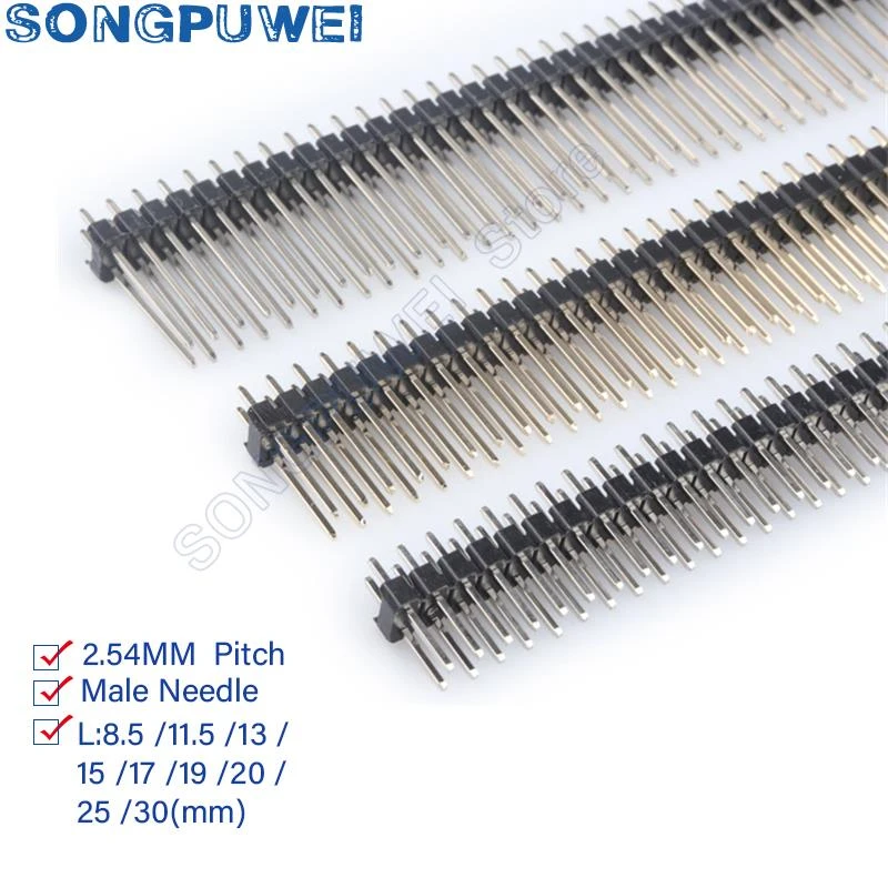 10PCS 2.54mm 40 Pin Double Row Male Connector PCB Board Pin Header Long