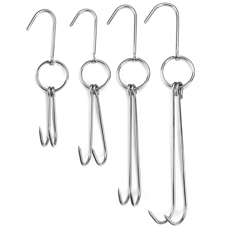 

Duck Butcher Meat Processing Drying Smoking Hanger Stainless Steel Bacon Hook BBQ Storage Hanger Bread Hook Tools