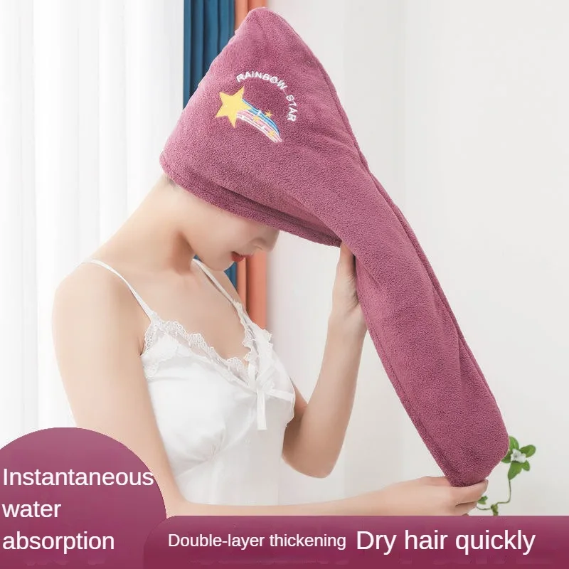 Super Absorbent Hair Hat Quickly Dry Soft Towels Bathroom Women Head Towels Girls Cute Hair Towel Hair Dry Wrap Bonnets