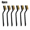 6pcs/set Mini Metal Remove Rust Brushes Brass Cleaning brushes Polishing Metal Brushes Cleaning Tools Home Kits wire brush 1