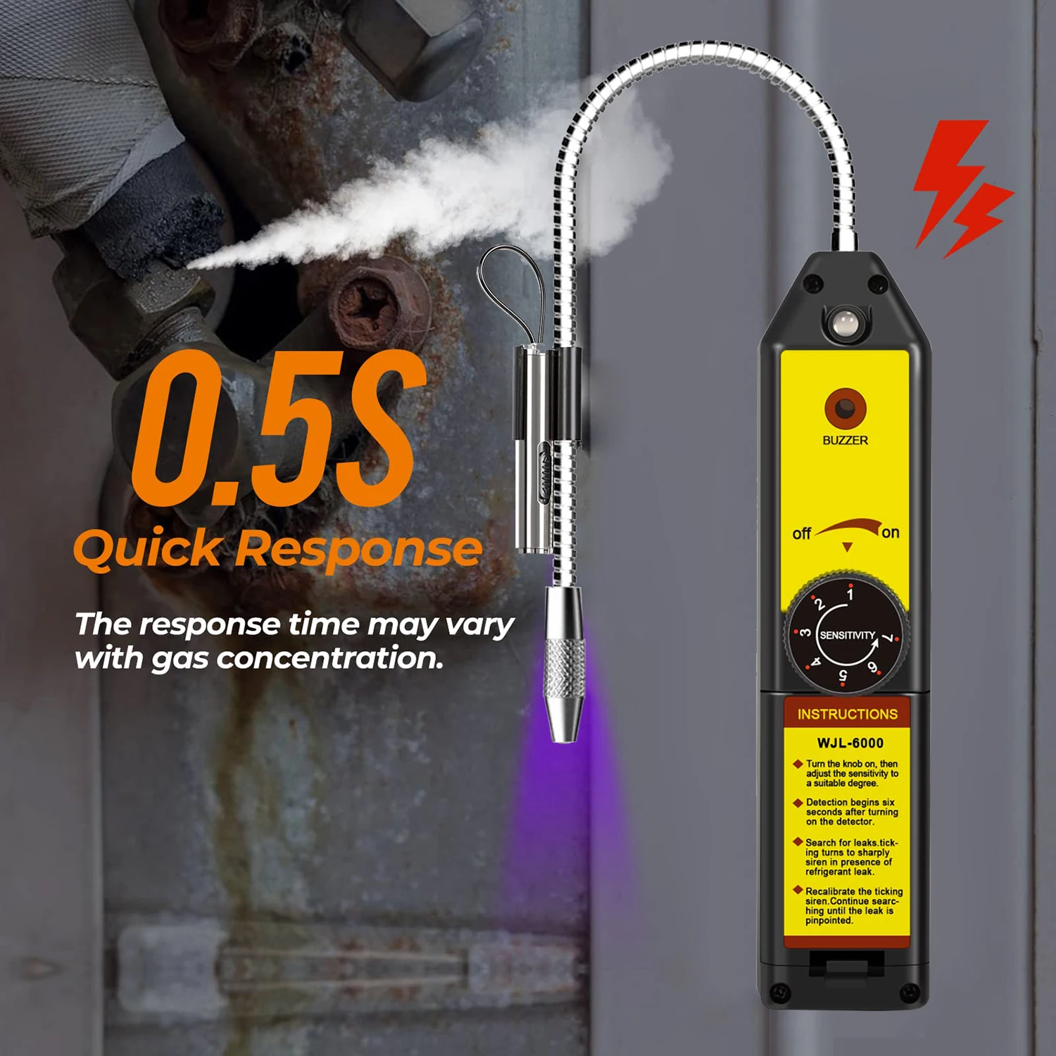 WJL-6000 프레온 할로겐 누출 감지기, 냉매 가스 HVAC 에어컨, R22 R410A R134A 테스터 감지 도구