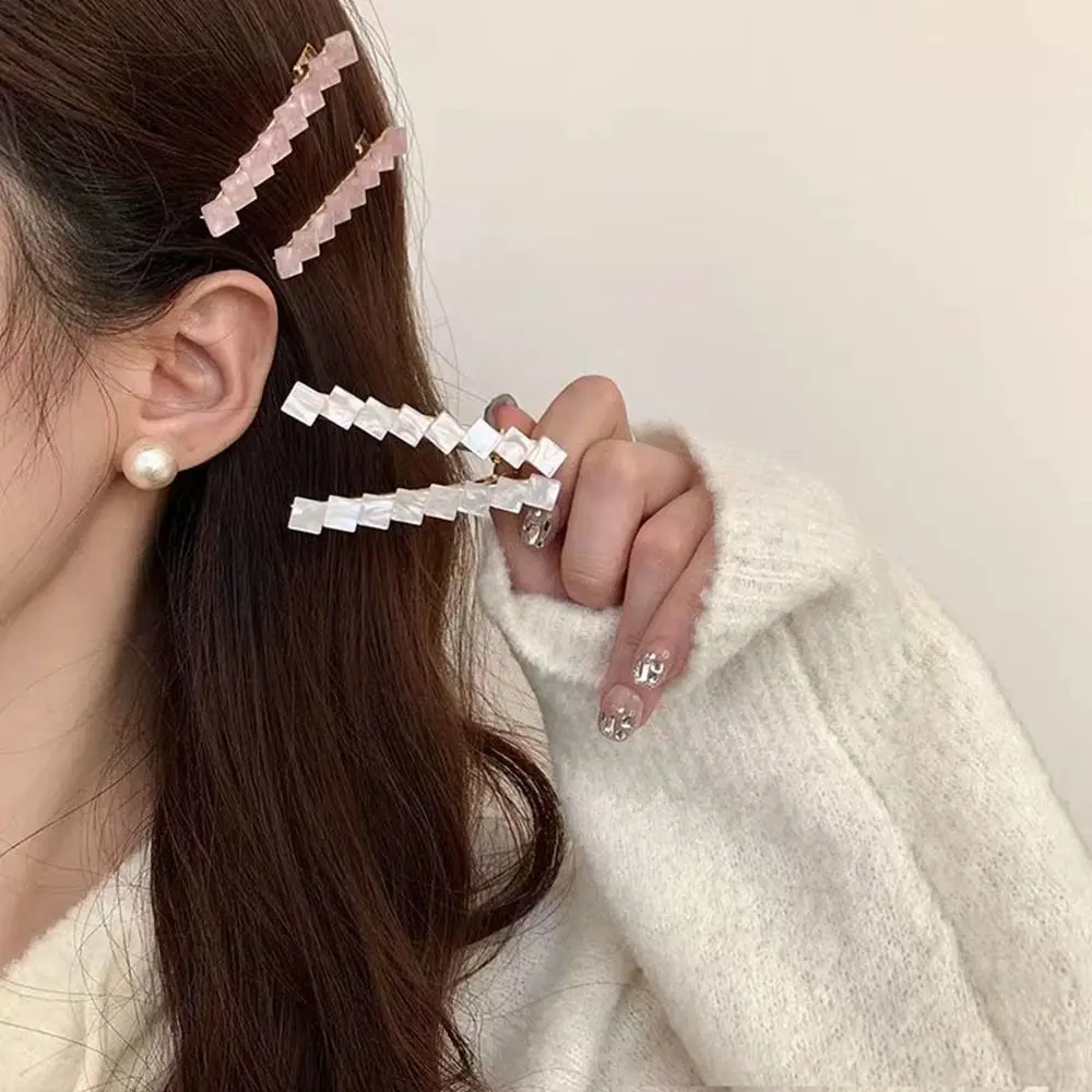 

Y2K Small Hairpin Bangs Clip Duckbill Clip Square Shape Korean Style Headwear Hairpin Girl Hair Clip Female Hair Accessories