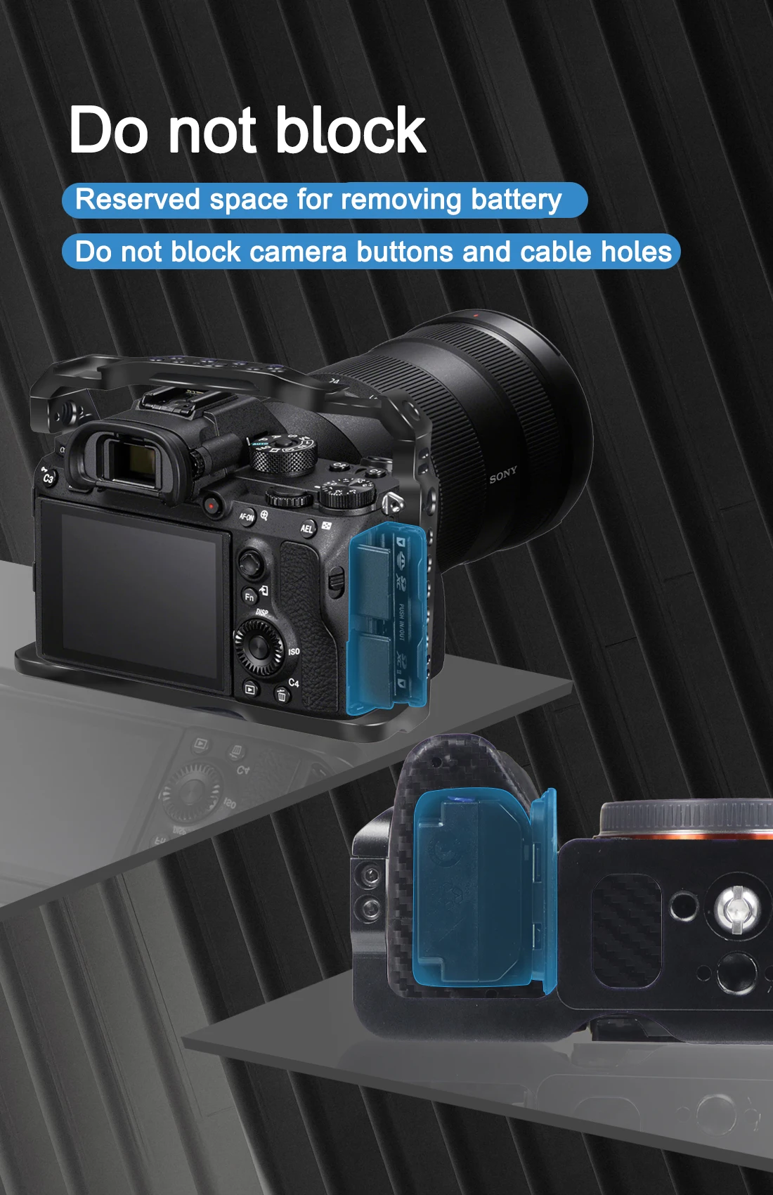 A7M4 A7R4 Camera Full Cage Rig Handle Grip Arca-style Cold Shoe Mount ARRI Locat