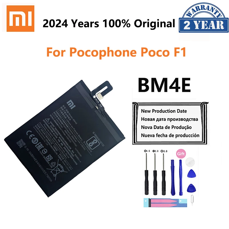 

Оригинальный аккумулятор для телефона Xiao Mi BM4E для Xiaomi Mi Pocophone Poco F1 PocophoneF1 PocoF1 4000 мАч, сменные батареи, Бесплатные инструменты