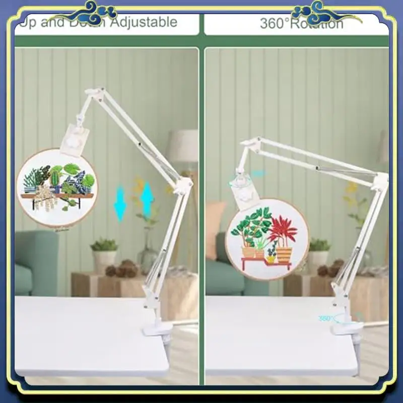 Adjustable Embroidery Hoop Stand-Folding Embroidery, 360 Degree Rotating Crossstitch Stand For Needle Point Projects A Durable