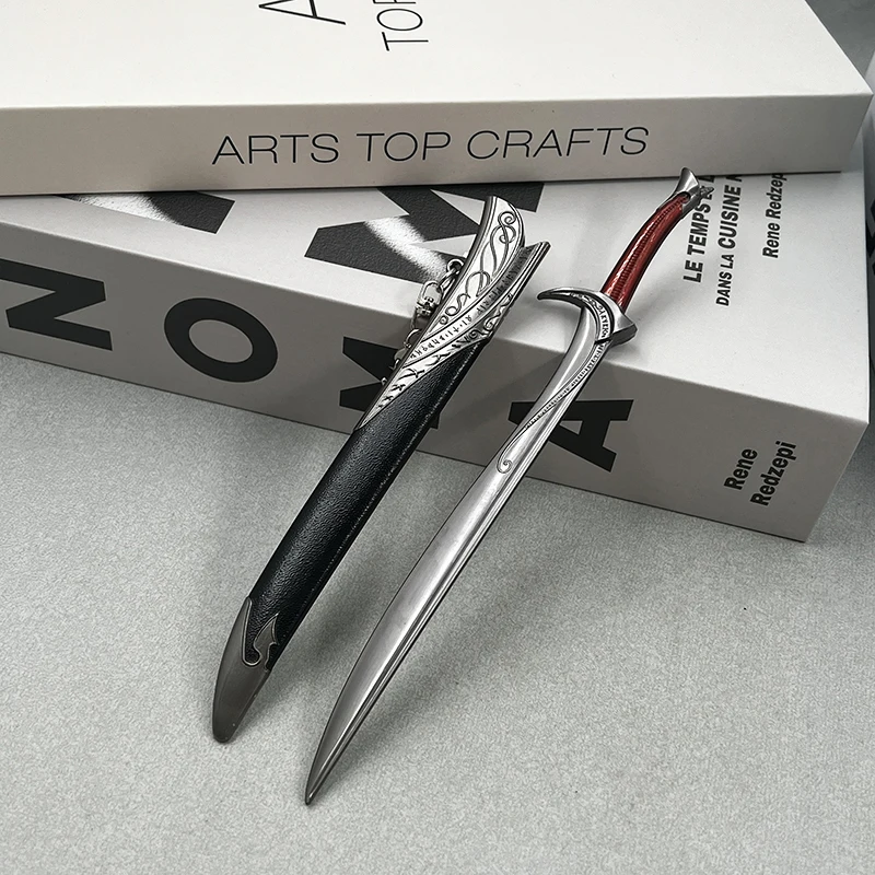 Replika miecza Hobbit Orcrist Thorina Oakenshield, 21 cm metalowa miniaturowa tasak Goblin, rekwizyt filmowy prezent kolekcjonerski