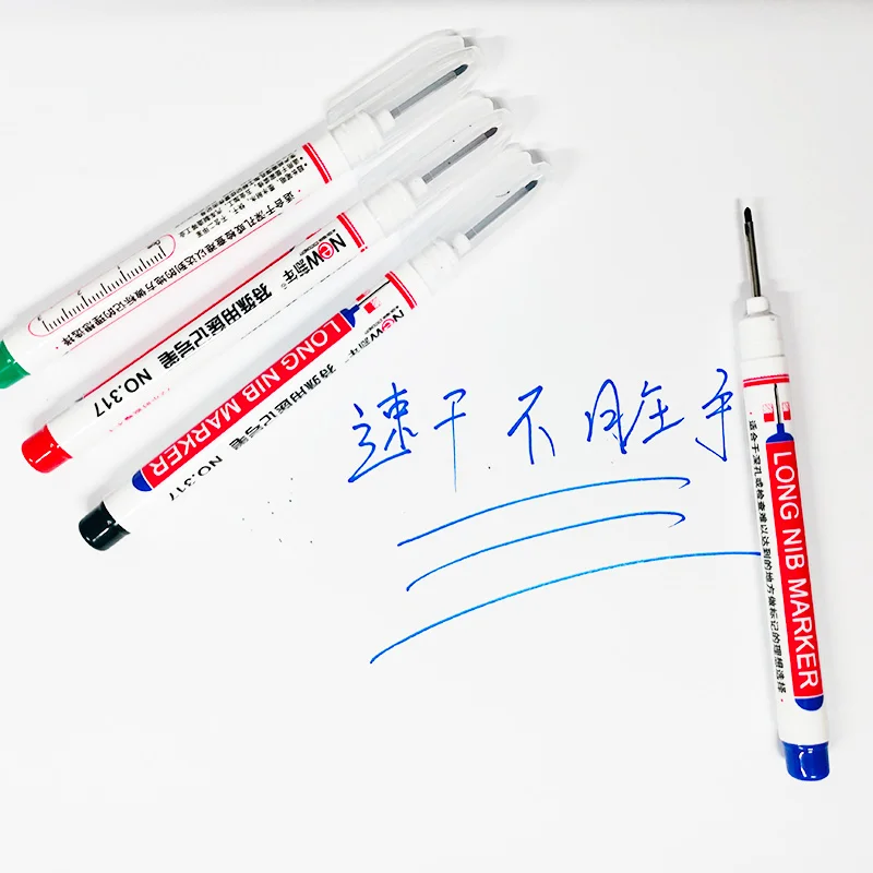 금속 천공 펜용 긴 펜촉 헤드 마커, 깊은 구멍, 방수 욕실 목공 장식, 다목적, 20mm, 3 개