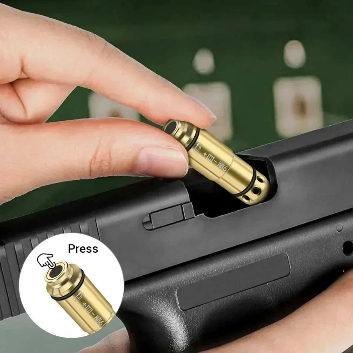Laser Bore Sight Laser Sight Dry Fire Laser Trainer 2 in 1 9x19mm Laser Training Bore Sight 9mm 380ACP 40S&W 223Rem Laser Training Bullet Dry Fire Trainer Cartridge