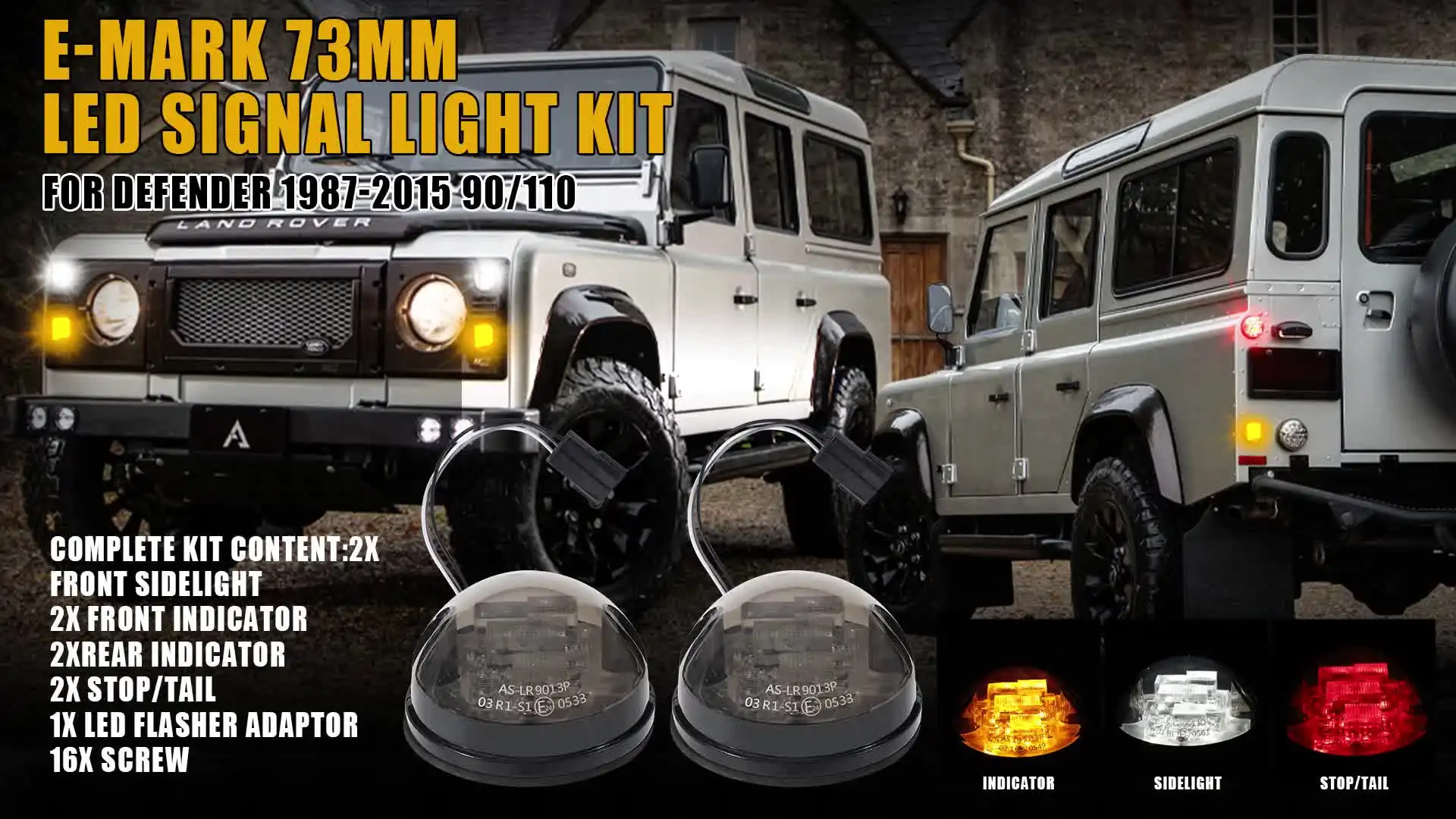 Land Rover Defender - Mistlamp, achter Defender