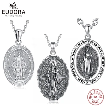 Virgin Mary Silver Necklace 1