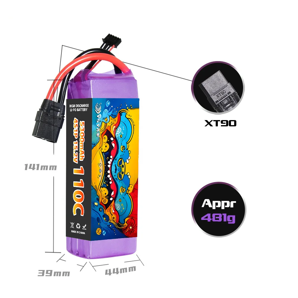 MAX Upgrade 110C/220C VSVAW 5300mAh 15.2V 4S Lipo Battery HV Remote Control Car Model Ship Model FPV Toy Lithium ion Battery 4