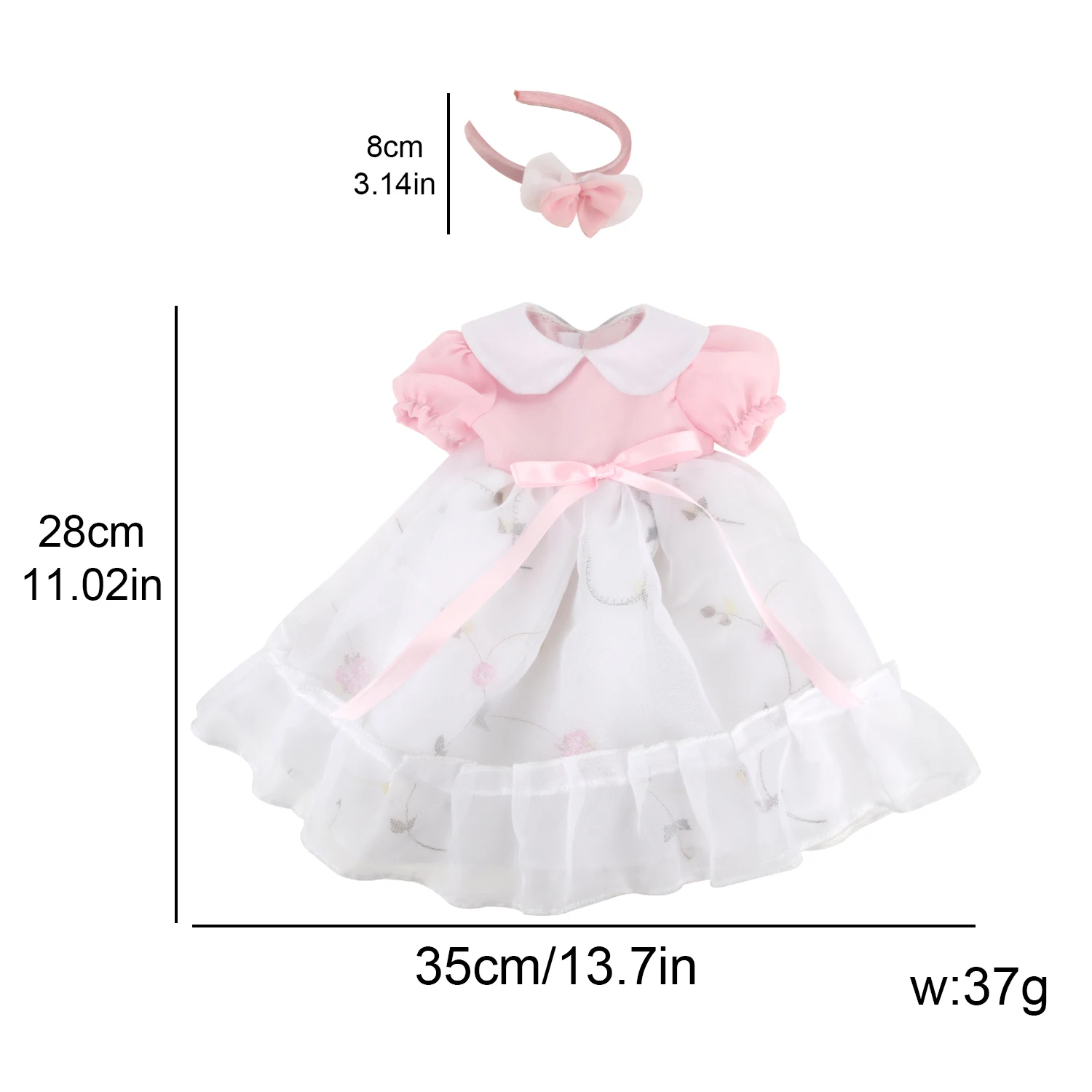 핑크 색상 큰 활 매듭 인형 원피스, 43cm 용,  인형, 귀여운 우아한 치마, 18 인치 미국 및 Og, 러시아 소녀 인형